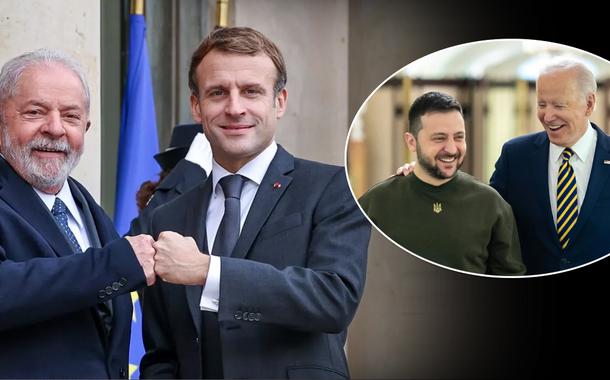 Lula, Emmanuel Macron, Volodymyr Zelensky e Joe Biden