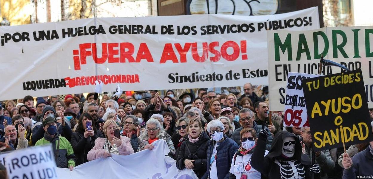 Manifestação em Madrid por melhores condições de saúde