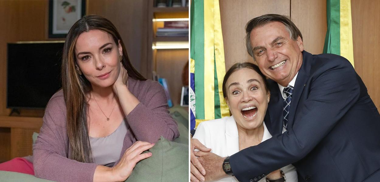 Regiane Alves e Regina Duarte com Bolsonaro