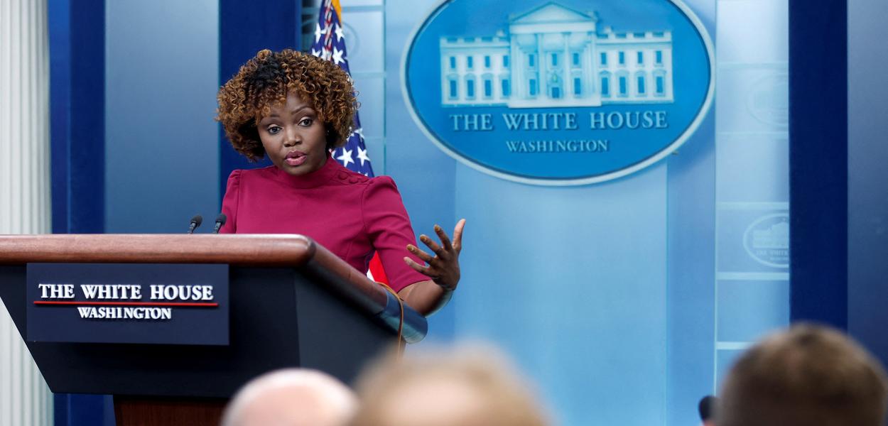 Secretária de imprensa da Casa Branca, Karine Jean-Pierre06/02/2023