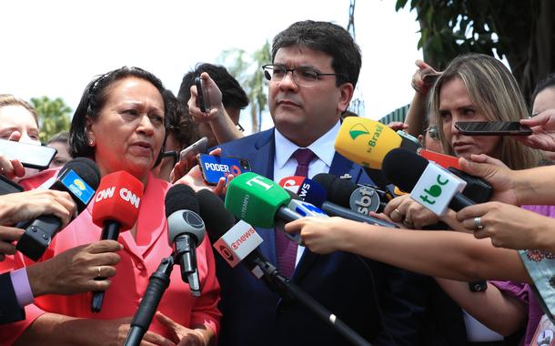 Brasília (DF), 14/02/2023 - Governadores, Fátima Bezerra do RN, Rafael Fonteles, Piauí e Celina Leão do DF após reunião de governadores na casa do Presidente da Câmara dos deputaods. Foto: Lula Marques/Agência Brasil