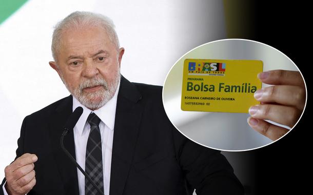 Luiz Inácio Lula da Silva e cartão do Bolsa Família