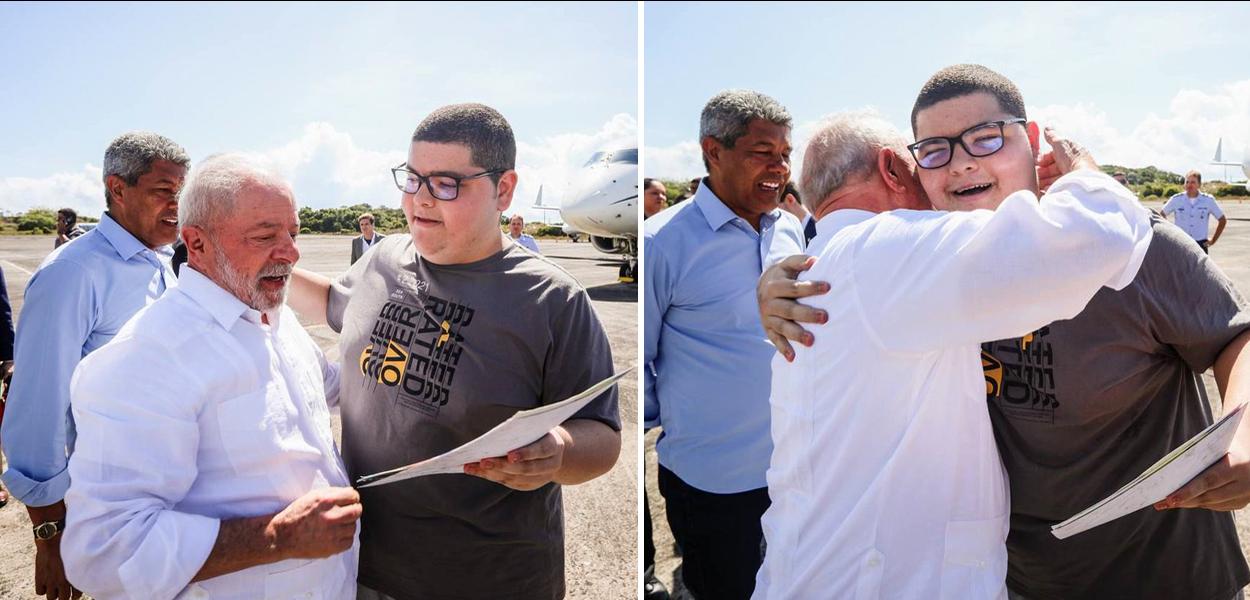 João Pedro e Luiz Inácio Lula da Silva