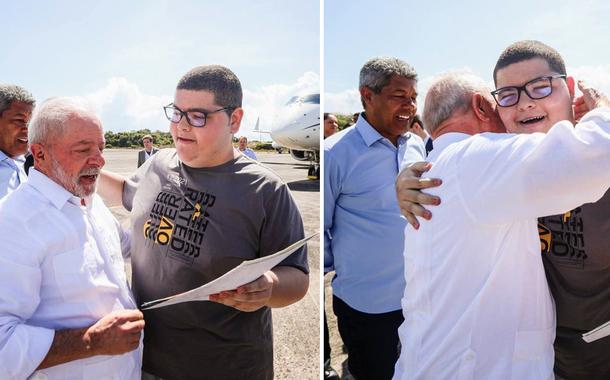 João Pedro e Luiz Inácio Lula da Silva