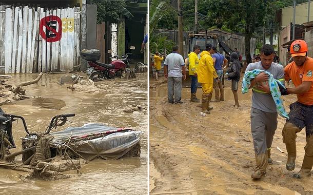 Estrago causado pelas chuvas em São Sebastião, Litoral Norte de São Paulo, em fevereiro de 2023