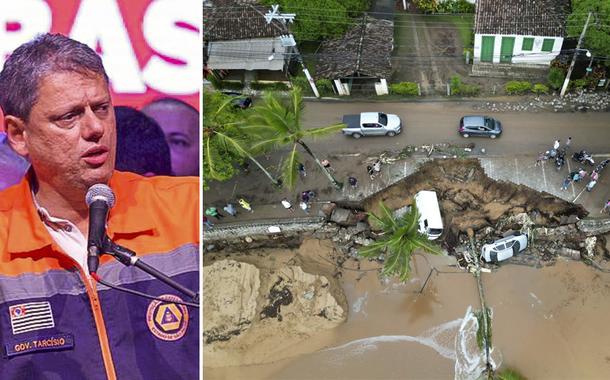 Tarcísio de Freitas | Vista aérea de danos causados pelas fortes chuvas que atingiram a cidade de Ilhabela no litoral norte de São Paulo