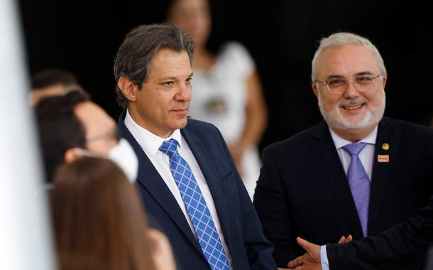 Ministro da Fazenda, Fernando Haddad, e o presidente da Petrobras, Jean Paul Prates 13/02/2023