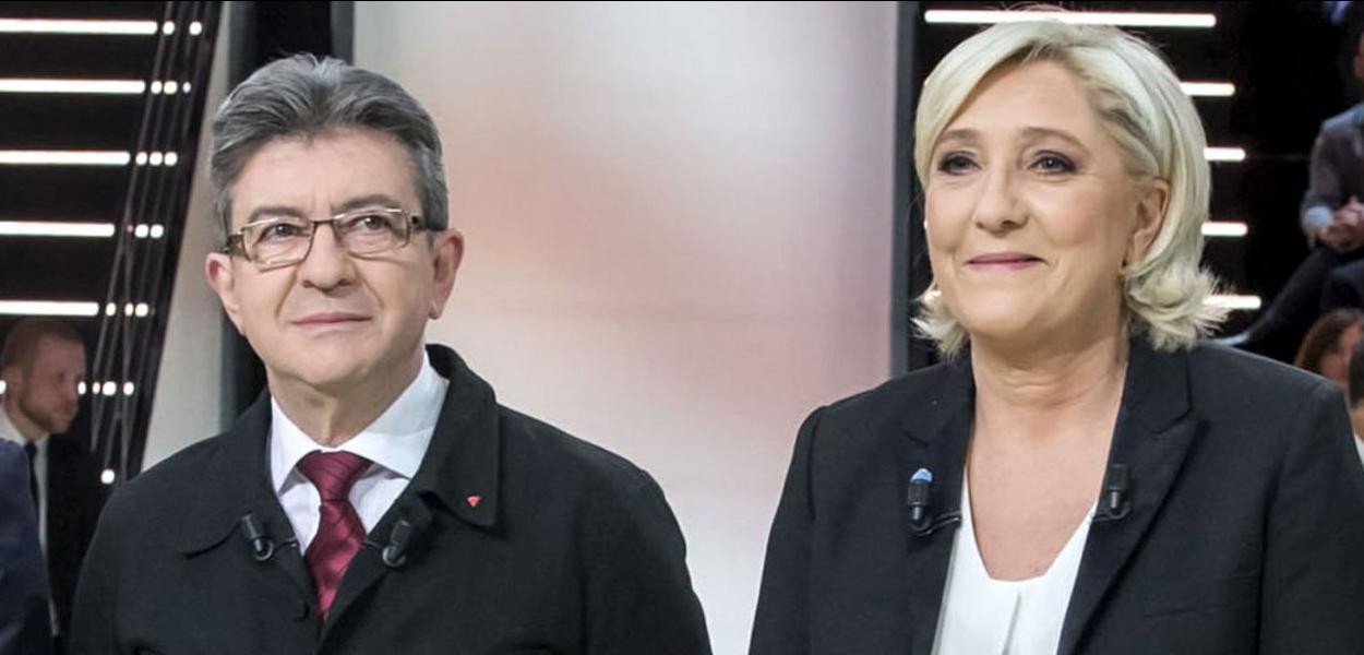 Jean-Luc Mélenchon e Marine Le Pen