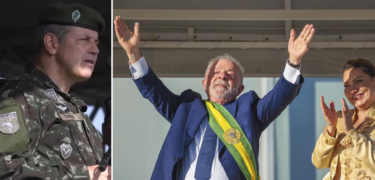 General Tomás Paiva e Lula tomando posse com Janja