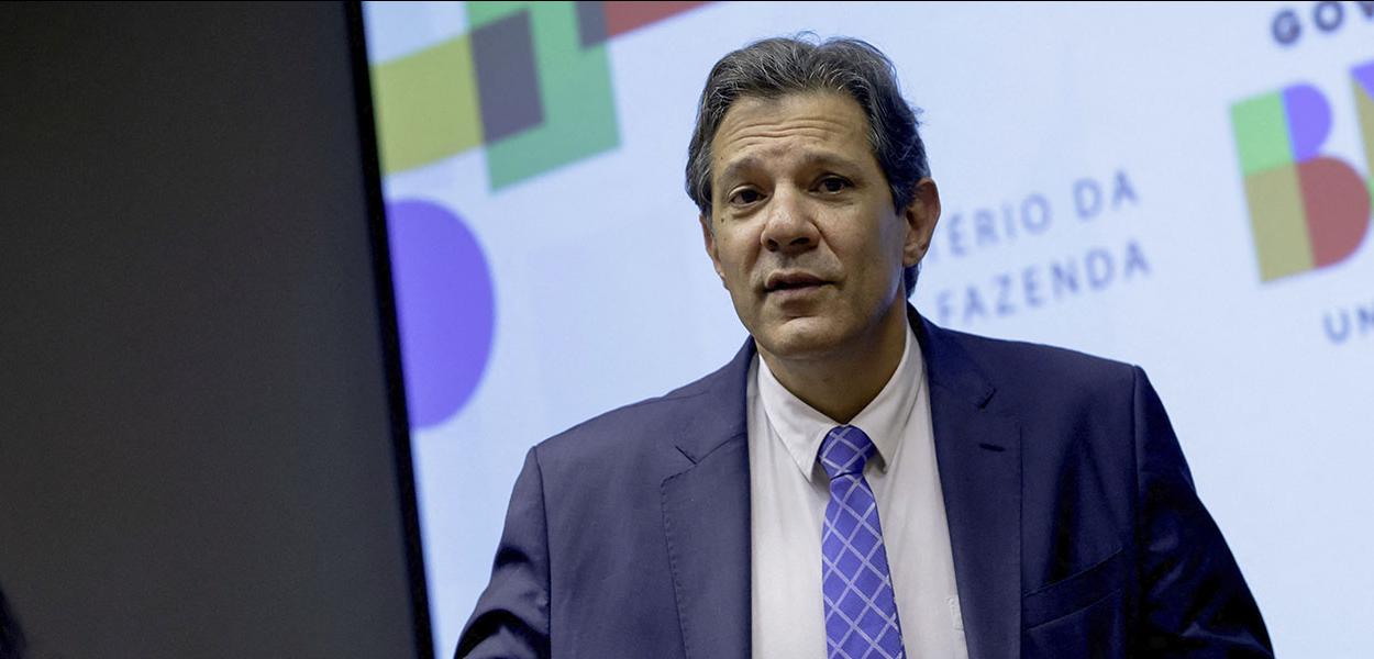 Ministro da Fazenda, Fernando Haddad, durante coletiva de imprensa em Brasília 12/01/2023