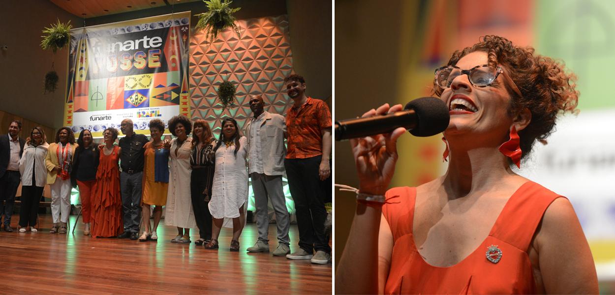 A presidenta da Fundação Nacional de Artes (Funarte), Maria Marighella toma posse durante evento no centro da capital fluminense.