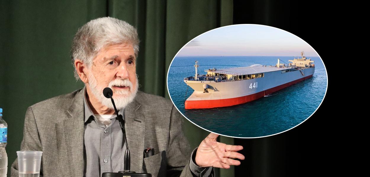 Celso Amorim e navio iraniano