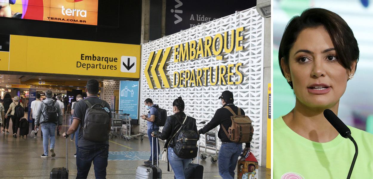 Aeroporto Internacional de Guarulhos e Michelle Bolsonaro
