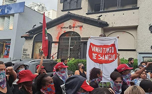 Protesto aconteceu na sede da vinícola na capital paulista