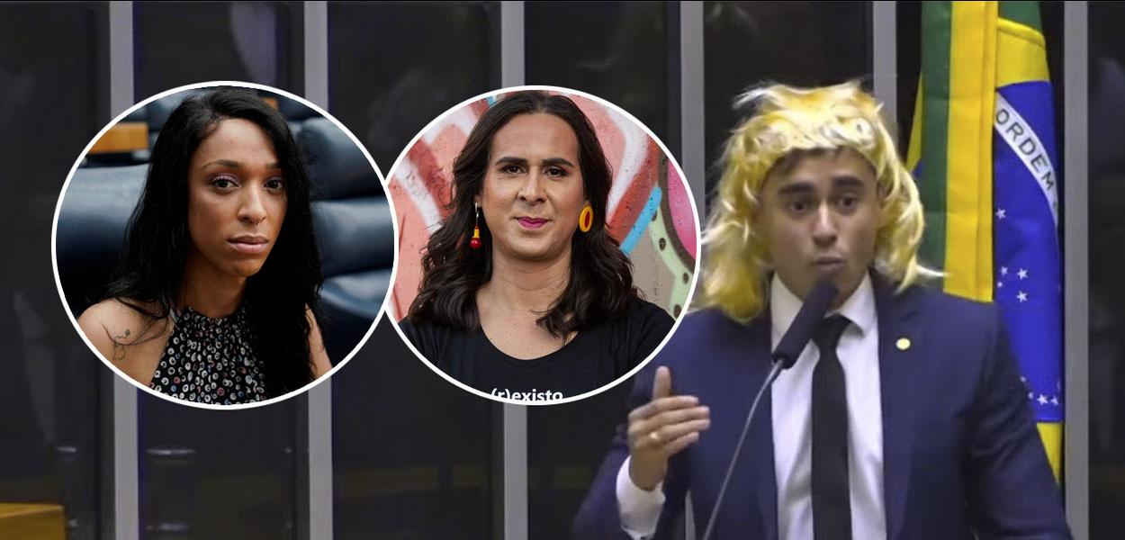 Deputadas Erika Hilton e Duda Salabert e o deputado Nikolas Ferreira