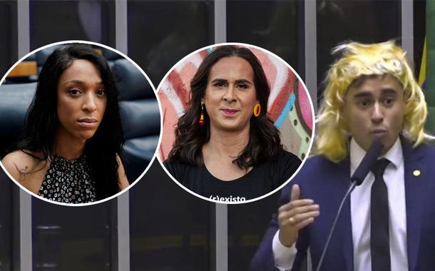 Deputadas Erika Hilton e Duda Salabert e o deputado Nikolas Ferreira