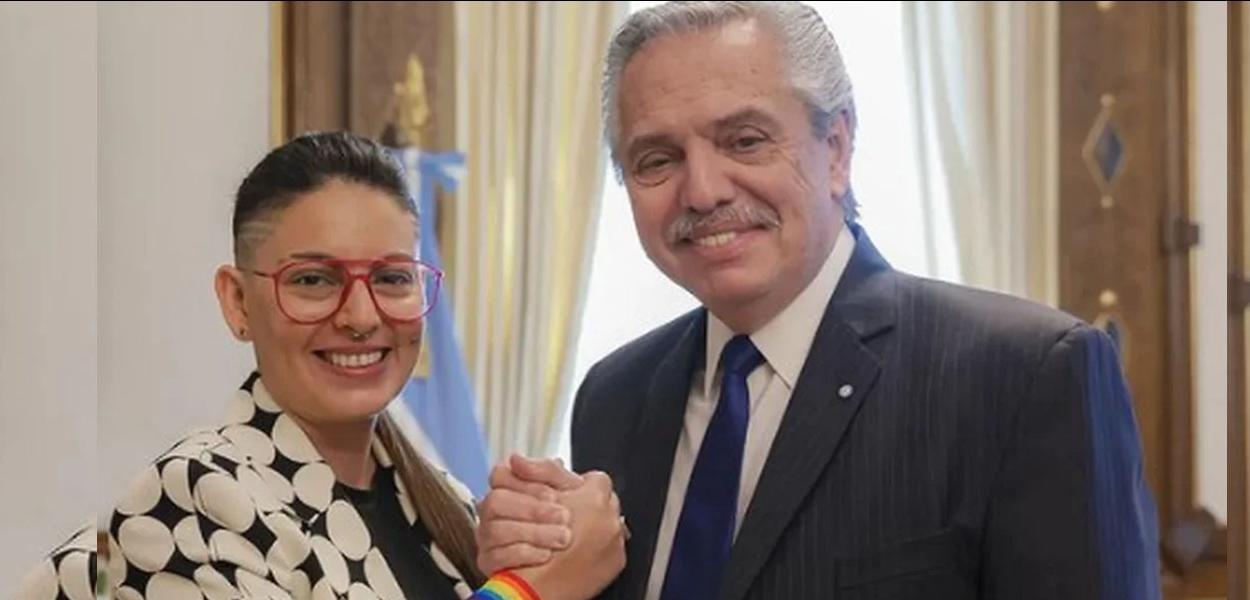 Ayelén Mazzina e Alberto Fernández