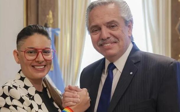 Ayelén Mazzina e Alberto Fernández