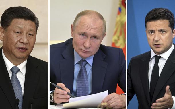 Xi Jinping, Putin e Zelensky