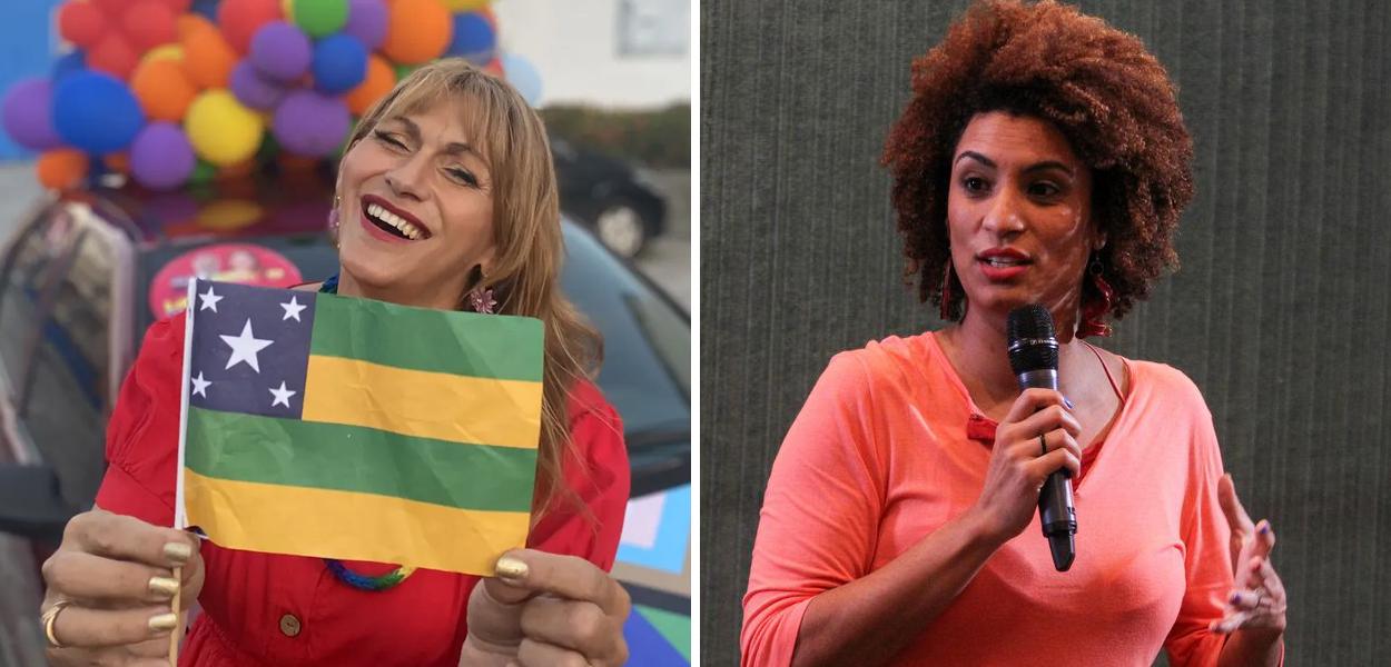 Linda Brasil (à esq.) e Marielle Franco (Foto: Arquivo pessoal | ABR) Linda Brasil (à esq.) e Marielle Franco