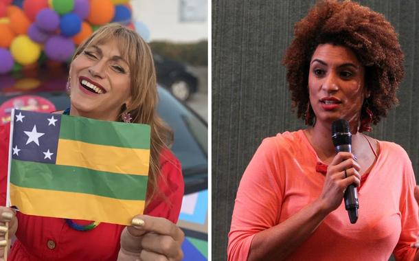 Linda Brasil  (à esq.) e Marielle Franco