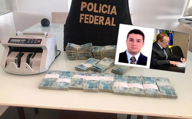 Dinheiro apreendidos pela PF, o advogado Ribeiro e o pai, o desembargador do TRF-1 Cândido Ribeiro