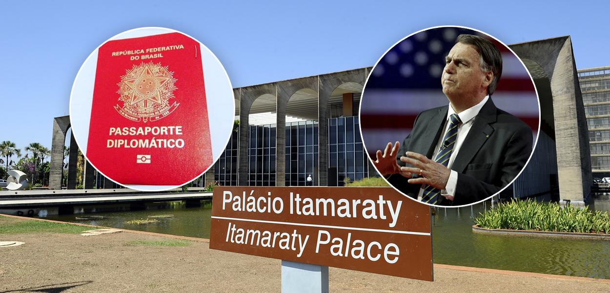 Passaporte diplomático, fachada do Itamaraty e Bolsonaro