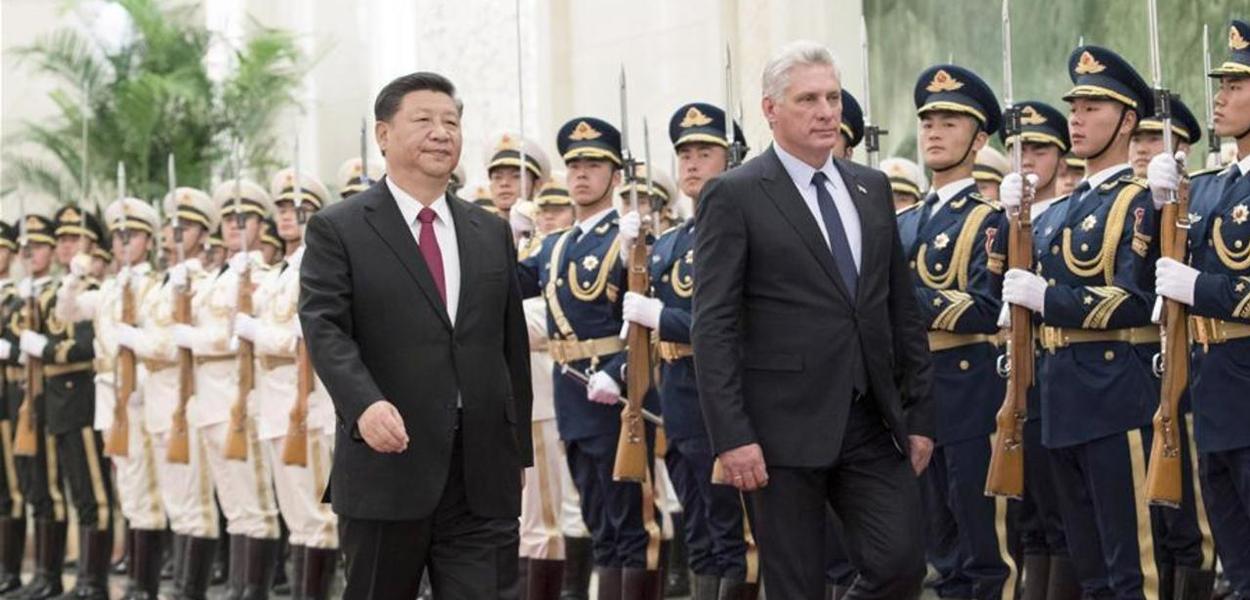 Xi Jinping e Díaz-Canel (Foto: Xinhua) Xi Jinping e Díaz-Canel