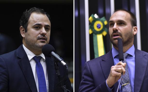 Glauber Braga e Eduardo Bolsonaro