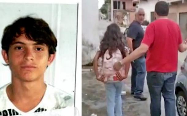Eduardo da Silva Noronha e menina de 12 anos saindo do cativeiro
