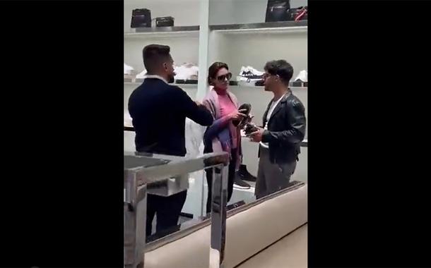 Michelle Bolsonaro em loja da Prada