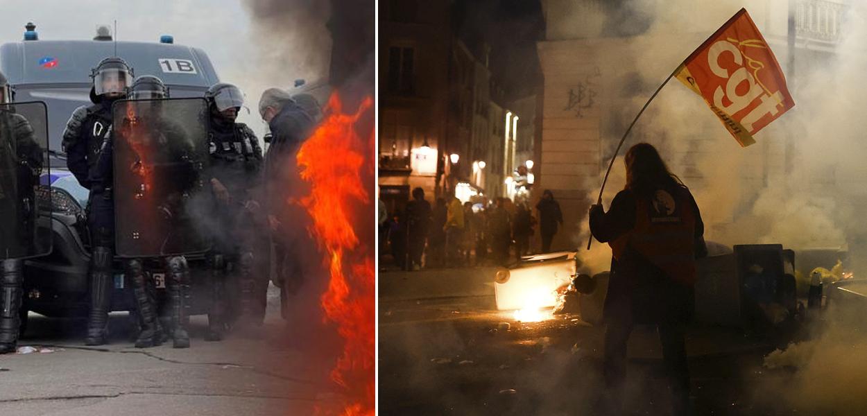 Protesto em Paris devido ao aumento da idade de aposentadoria