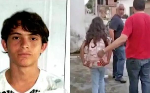 Eduardo da Silva Noronha e menina de 12 anos saindo do cativeiro