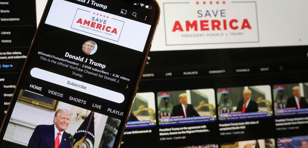 A conta do YouTube do ex-presidente dos EUA, Donald Trump, é restituída