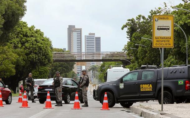 Policiais da Força Nacional nas ruas de Natal - 18.03.23