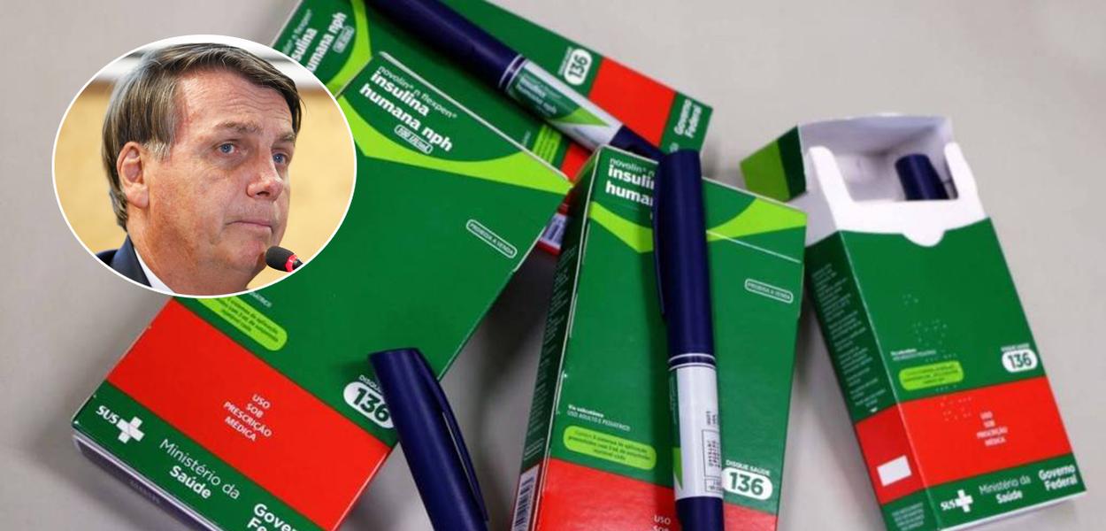 Jair Bolsonaro e canetas para insulina