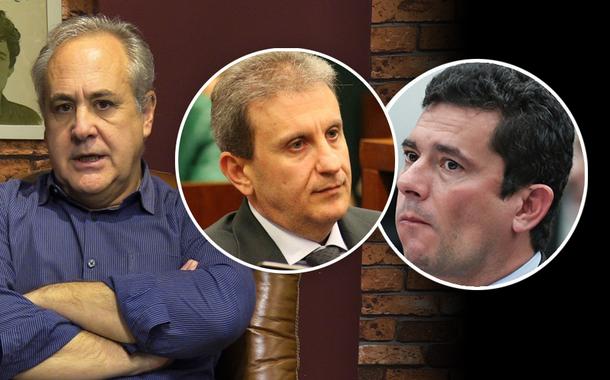 Da esq. para a dir.: Joaquim de Carvalho, Alberto Youssef e Sergio Moro