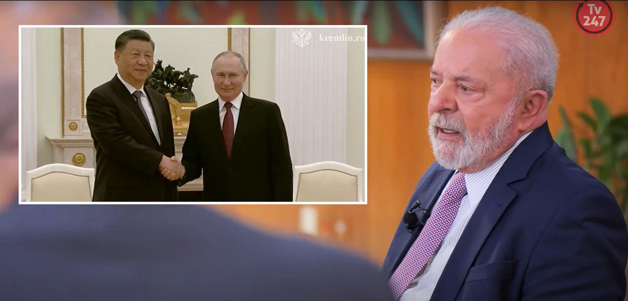 Xi Jinping, Vladimir Putin e Luiz Inácio Lula da Silva