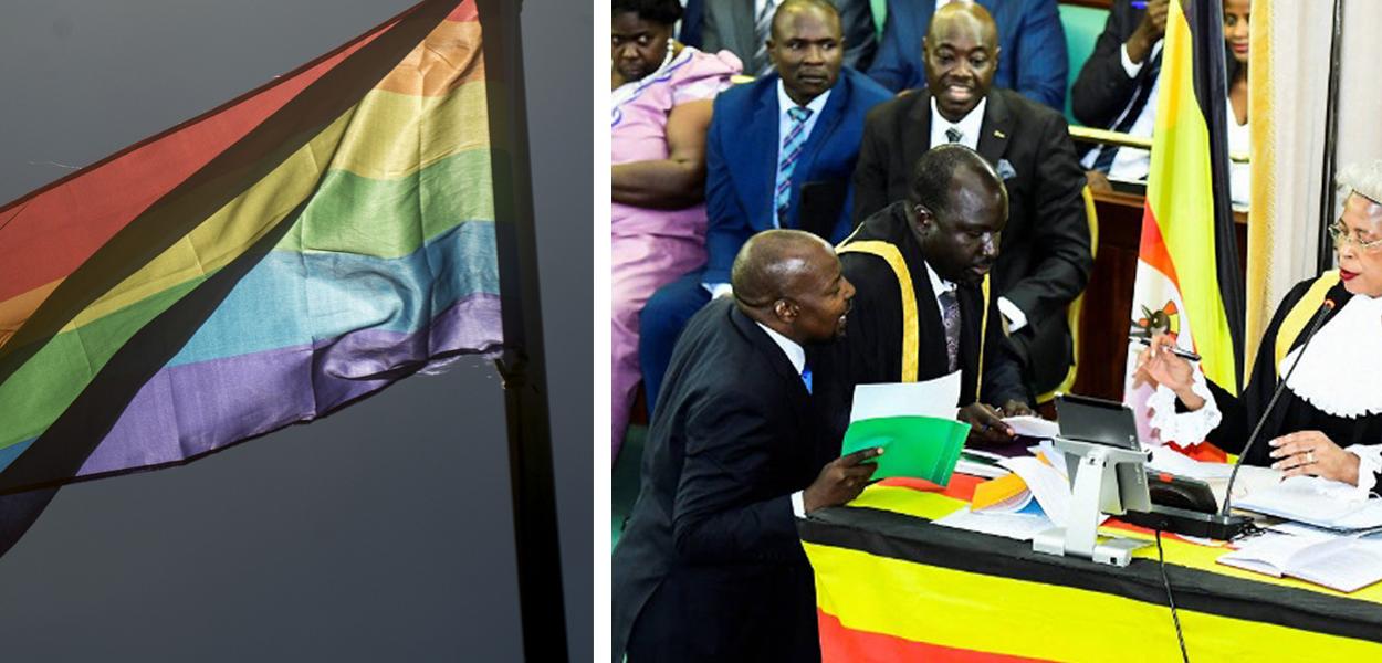Bandeira LGBT e o Parlamento de Uganda