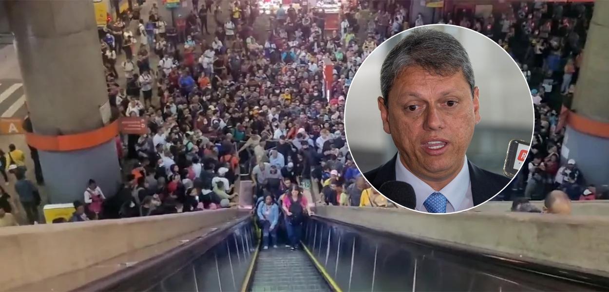 Metrô de SP e Tarcísio de Freitas (Foto: Reprodução/Twitter | Fabio Rodrigues-Pozzebom/Agência Brasil) Metrô de SP e Tarcísio de Freitas