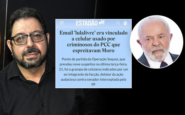 Eduardo Guimarães, print de uma matéria do jornal O Estado de S.Paulo e Luiz Inácio Lula da Silva