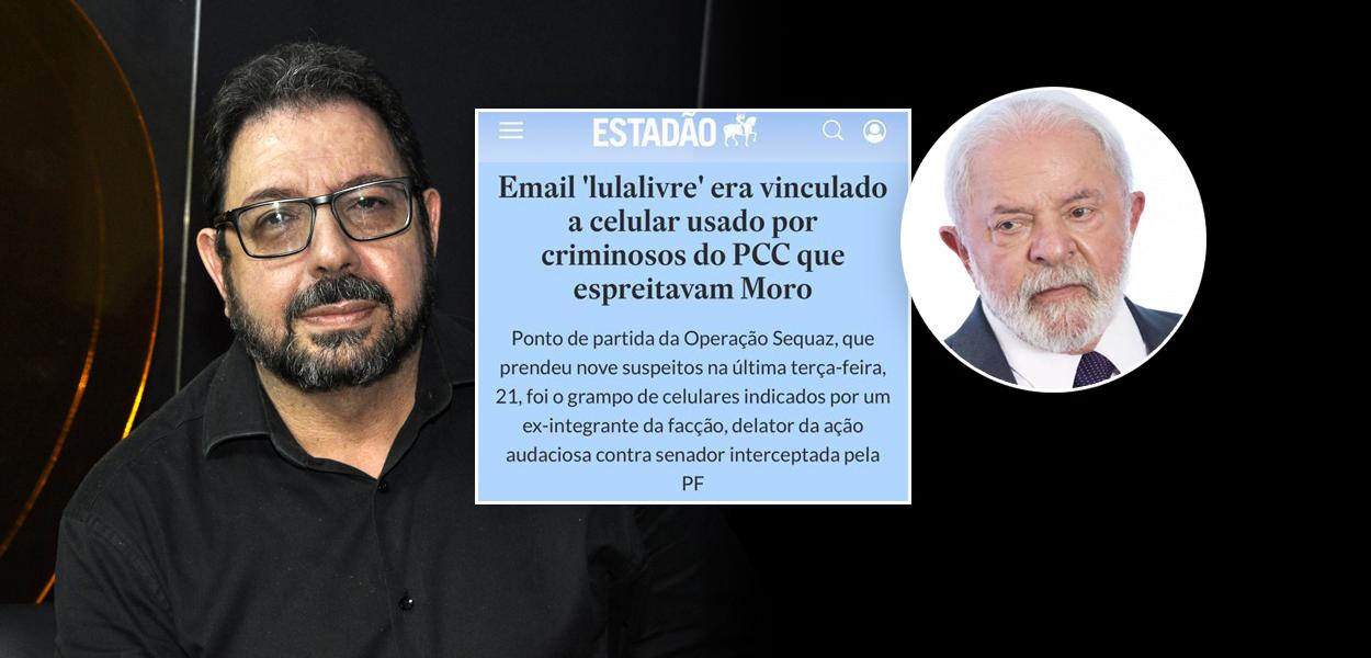 Eduardo Guimarães, print de uma matéria do jornal O Estado de S.Paulo e Luiz Inácio Lula da Silva