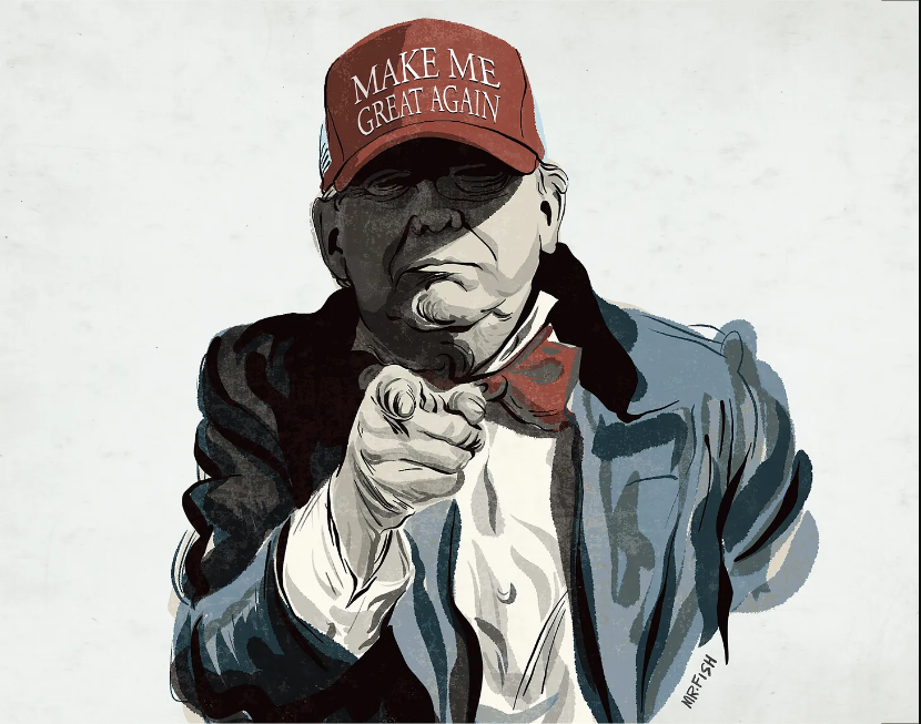 Make Me Great Again — Façam-me Grande de Novo — arte de Mr. Fish.