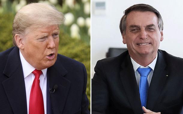 Donald Trump (à esq.) e Jair Bolsonaro