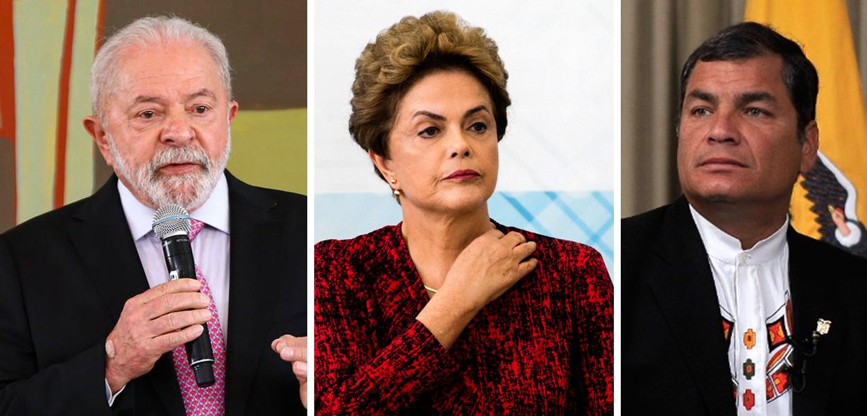 Luiz Inácio Lula da Silva, Dilma Rousseff e Rafael Correa