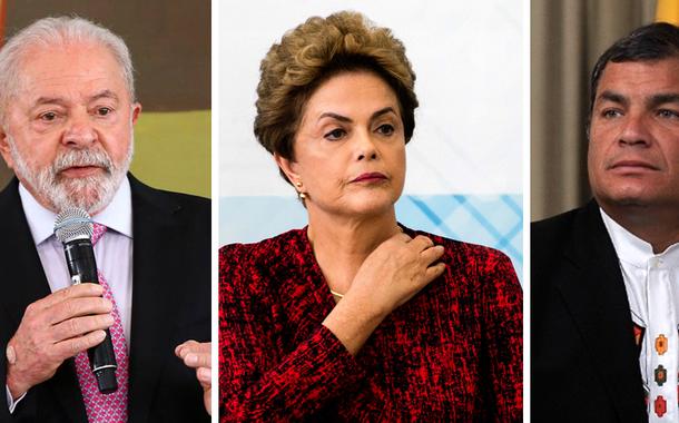 Luiz Inácio Lula da Silva, Dilma Rousseff e Rafael Correa