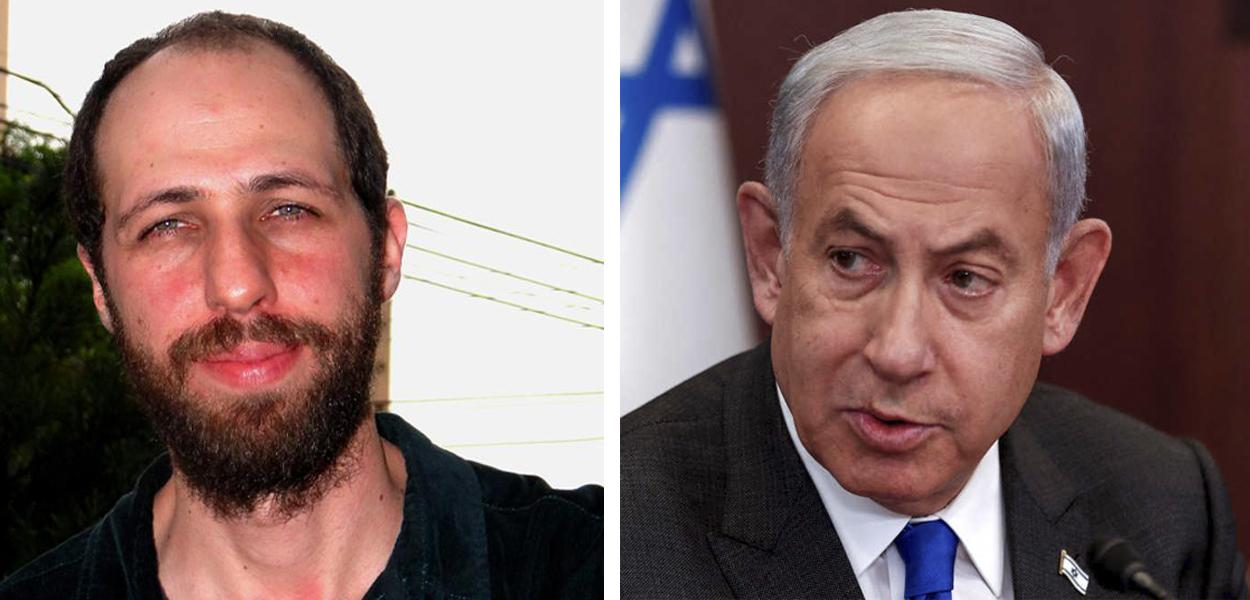 Jean Goldenbaum (à esq.) e Benjamin Netanyahu