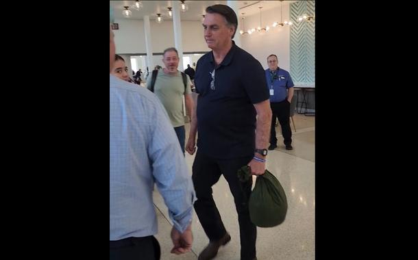 Jair Bolsonaro no aeroporto de Miami (EUA)