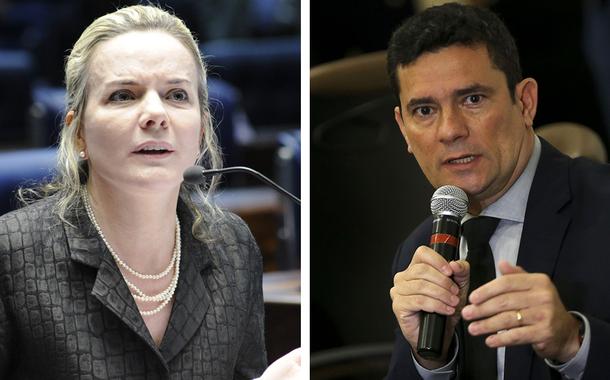 Gleisi Hoffmann e Sergio Moro