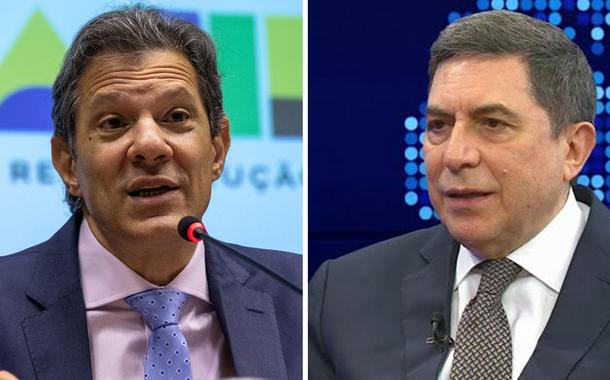 Fernando Haddad (à esq.) e Luiz Carlos Trabuco